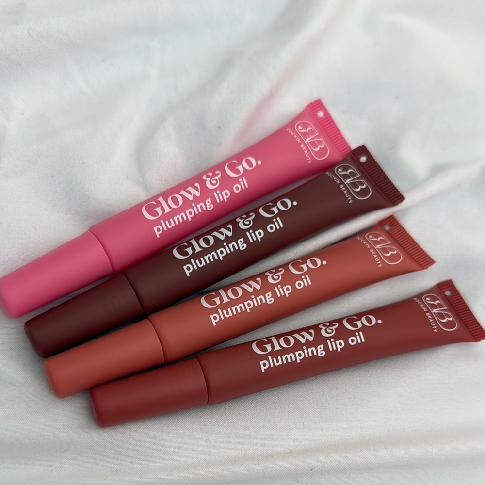 Plumping Lip Oil Set - Pink, Brown, Tan, Red